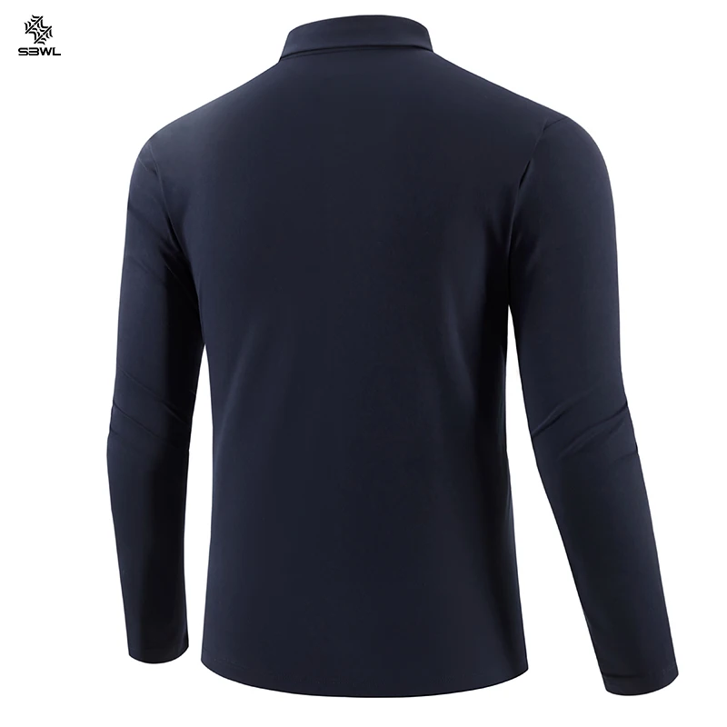 SBWL 2025 Spring/autumn outdoor sports Golf running leisure sports POLO long-sleeved T-shirt lined with high quality base shirt