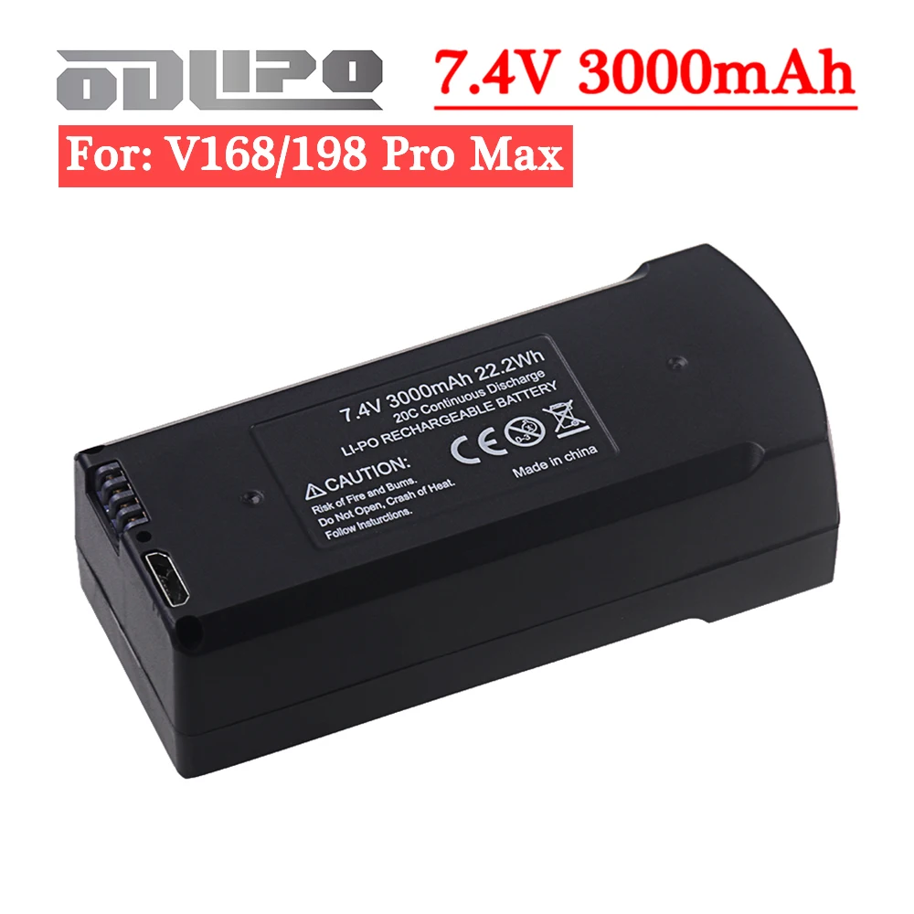 Original 7,4 V 3000Mah Drone Lipo Batterie Für V198 V198PRO V198MAX V168PRO V168MAX GPS Drohnen Quadcopter Batterie Zubehör
