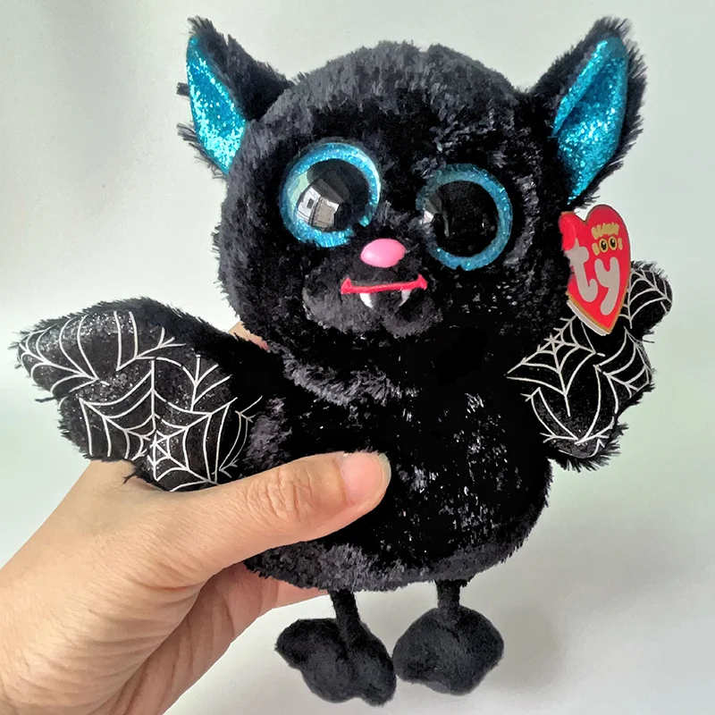 15CM Ty Big Eyes Beanie Plush Stuffed Animal Toy Cute Doll Black Bat Batrick Children Christmas New Year Birthday Kids Gifts