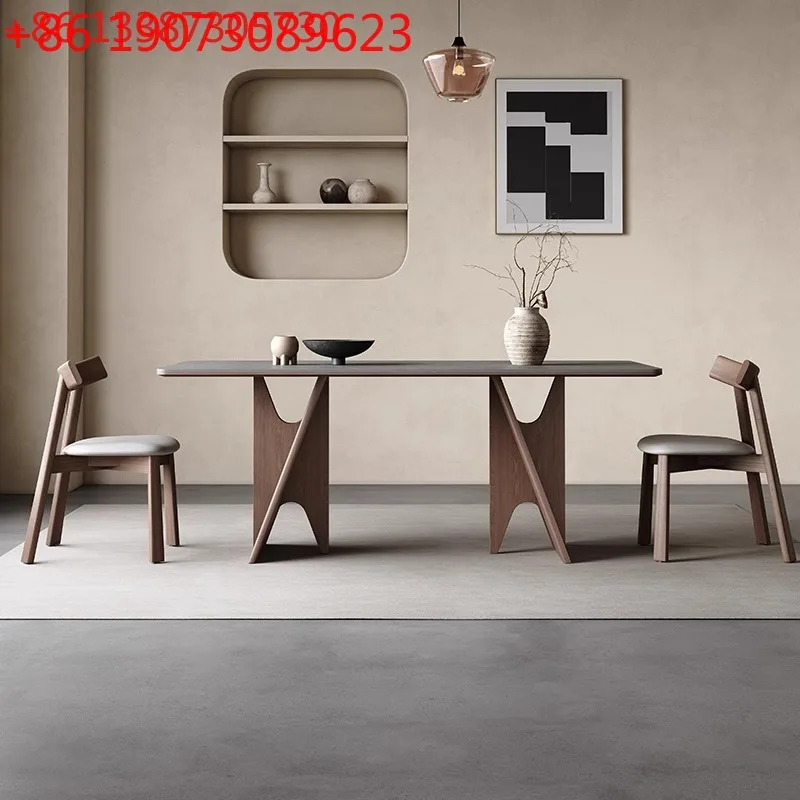 

Обеденный стол из массива дерева в стиле французского ретро, простой современный дизайн в средневековом стиле для дома.