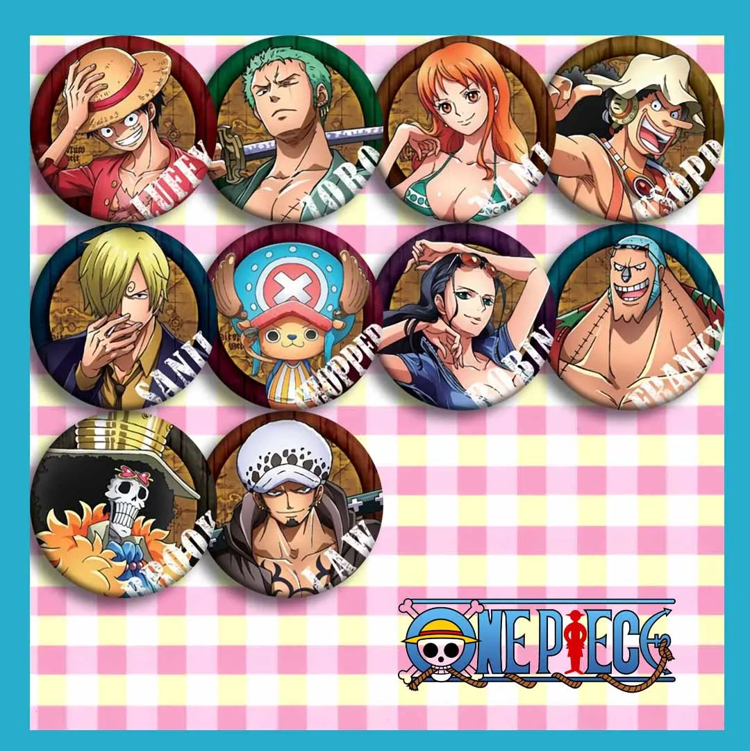 One Piece Anime Figure Brooch Badge Nico Robin Nami Peripheral Accessories Backpack Roronoa Zoro Anime Brooches Badge Gifts Toys