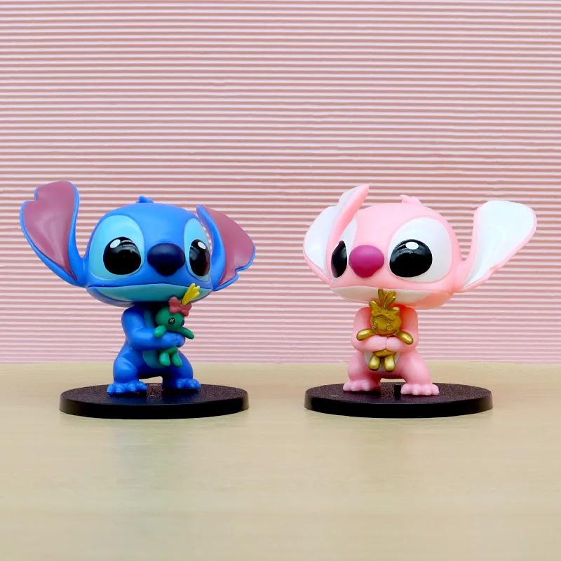 2024 nuevo Disney 11cm dibujos animados Lilo & Stitch Kawaii Pvc modelo lindo adornos de escritorio niños regalo juguetes regalos del Festival