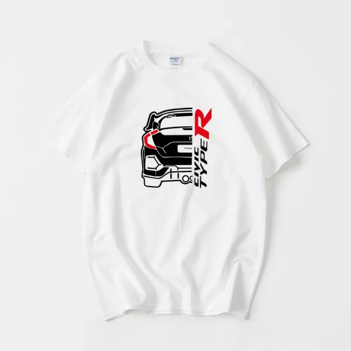 

Honda Civic TypeR Red Head Engine Персонализированная футболка с короткими рукавами Одежда для мужчин и женщин с круглым вырезом большого размера Свободное лето
