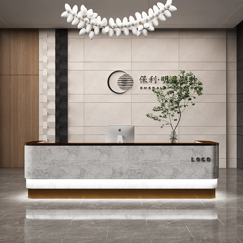 Luxury Cashiers Reception Desk Counter Storage Standing Desktop Reception Desk Console Scrivania Per Ufficio Salon Furniture