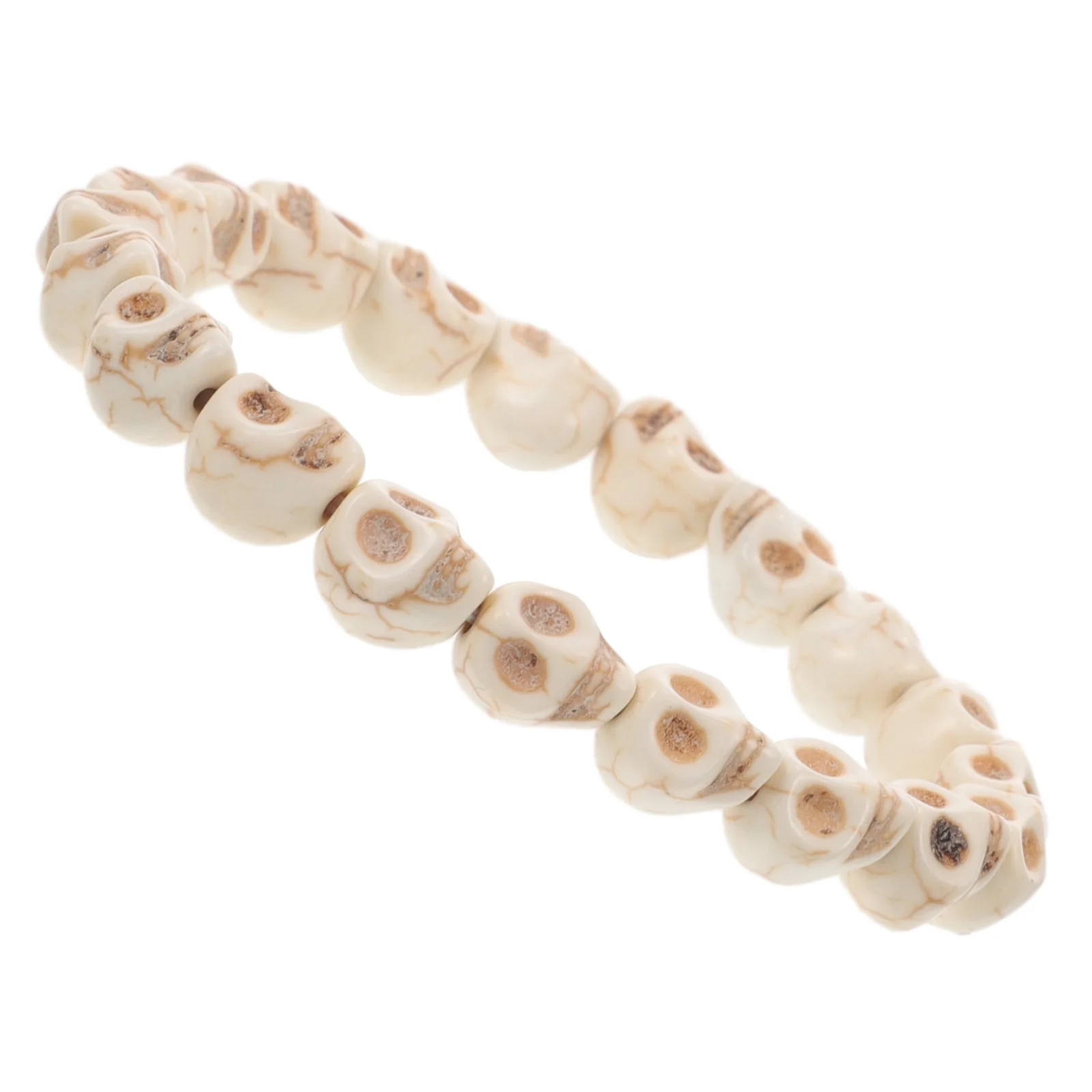 Halloween Charms Skull Bracelet Wrist Bands Bracelets for Men Personality Beige