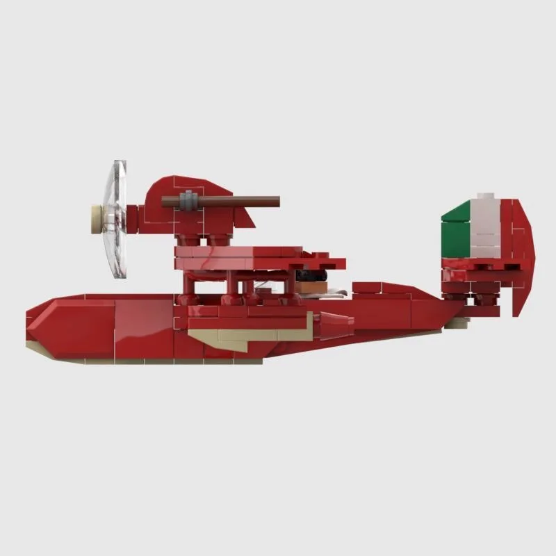 

148pcs MOC Building Block Animation Character Red Pig Porco's Seaplane Model Children's Assembly Toy Holiday Gift