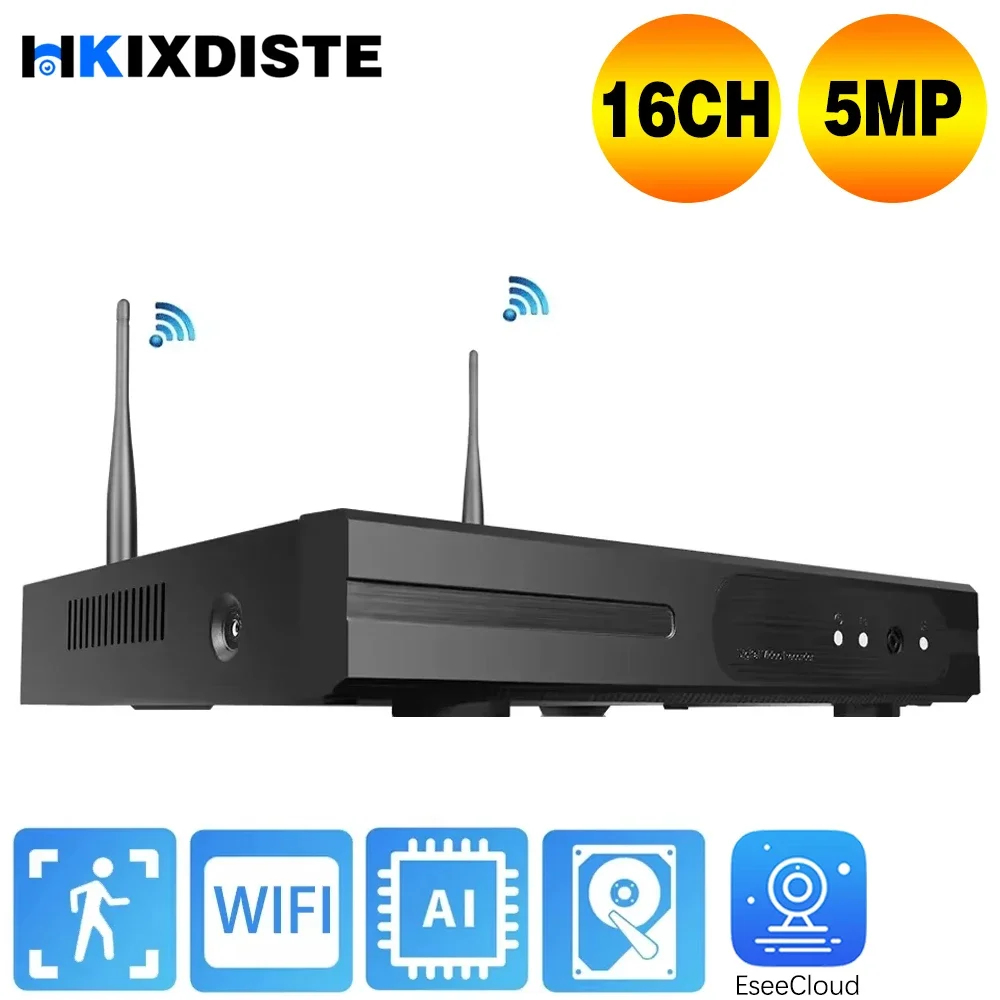 16CH 5MP H.265 Wireless 10CH NVR Recorder WIFI CCTV PTZ Camera System P2P IP Camera Network Video Recorder NVR For ESeeCloud APP