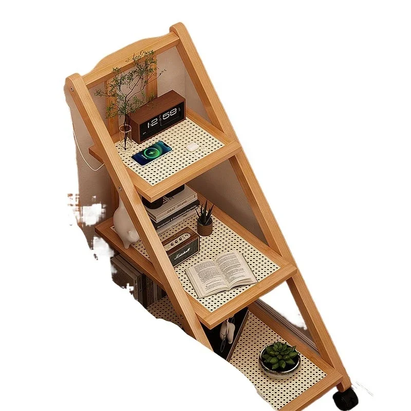 

Shelf Multi-layer storage rack Floor-to-ceiling mobile cart Sofa edge Home modern simple bedroom