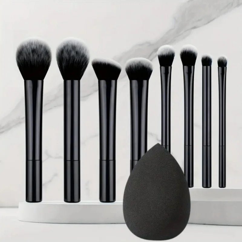 9 Piece Multifunctional Black Makeup Brush Set