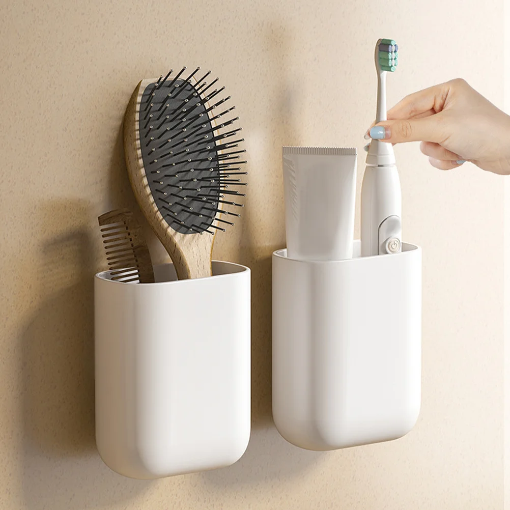 

2 Pcs Wall Storage Box Toothbrush Holder Mount Bathroom Organizer Small Electric Rack Abs Stand Toothbrushes Mounted