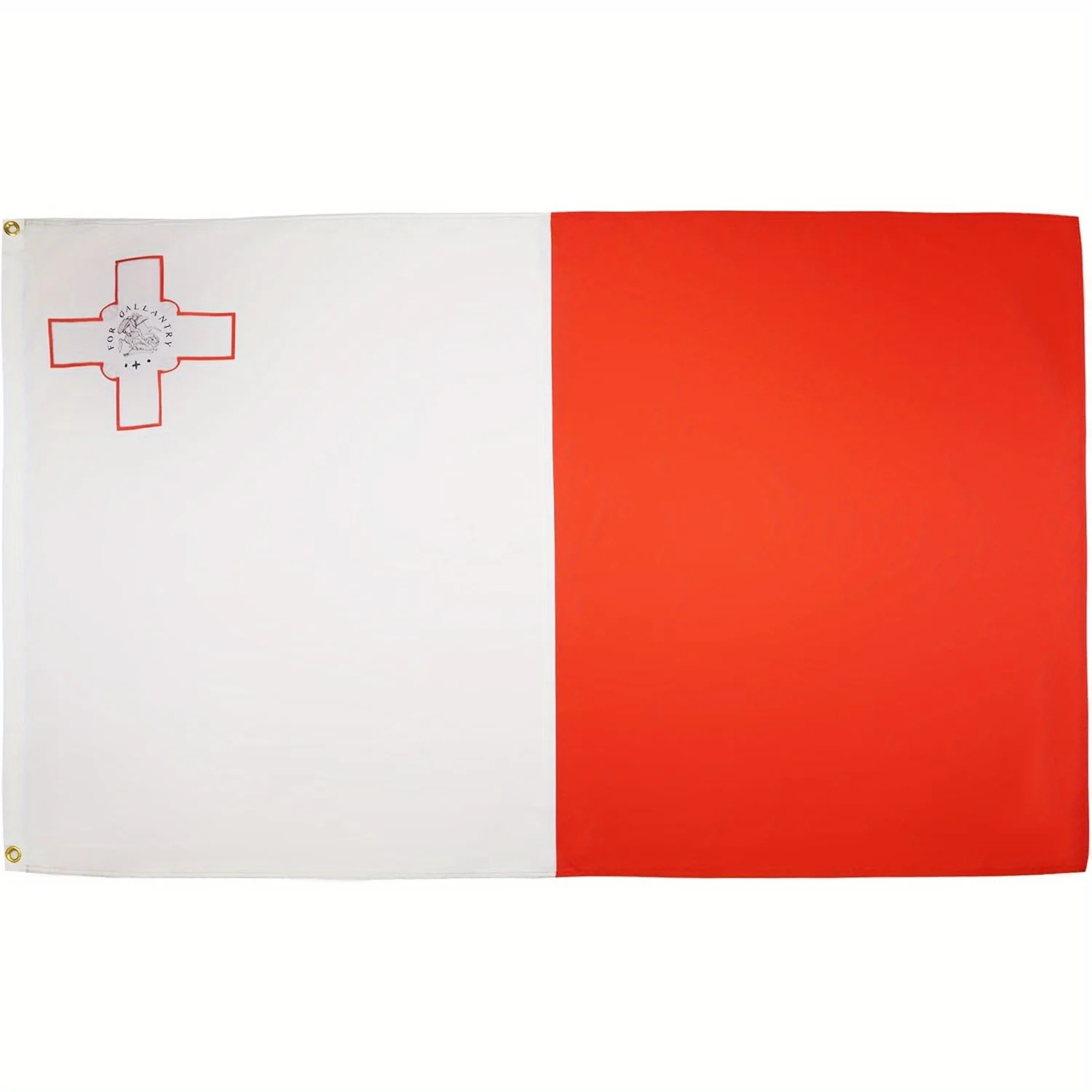 قطعة واحدة من علم مالطا - لافتة مالطية من البوليستر المتين، ألوان نابضة بالحياة مقاومة للبهتان بالأشعة فوق البنفسجية، علم وطني لديكور العرض الوطني