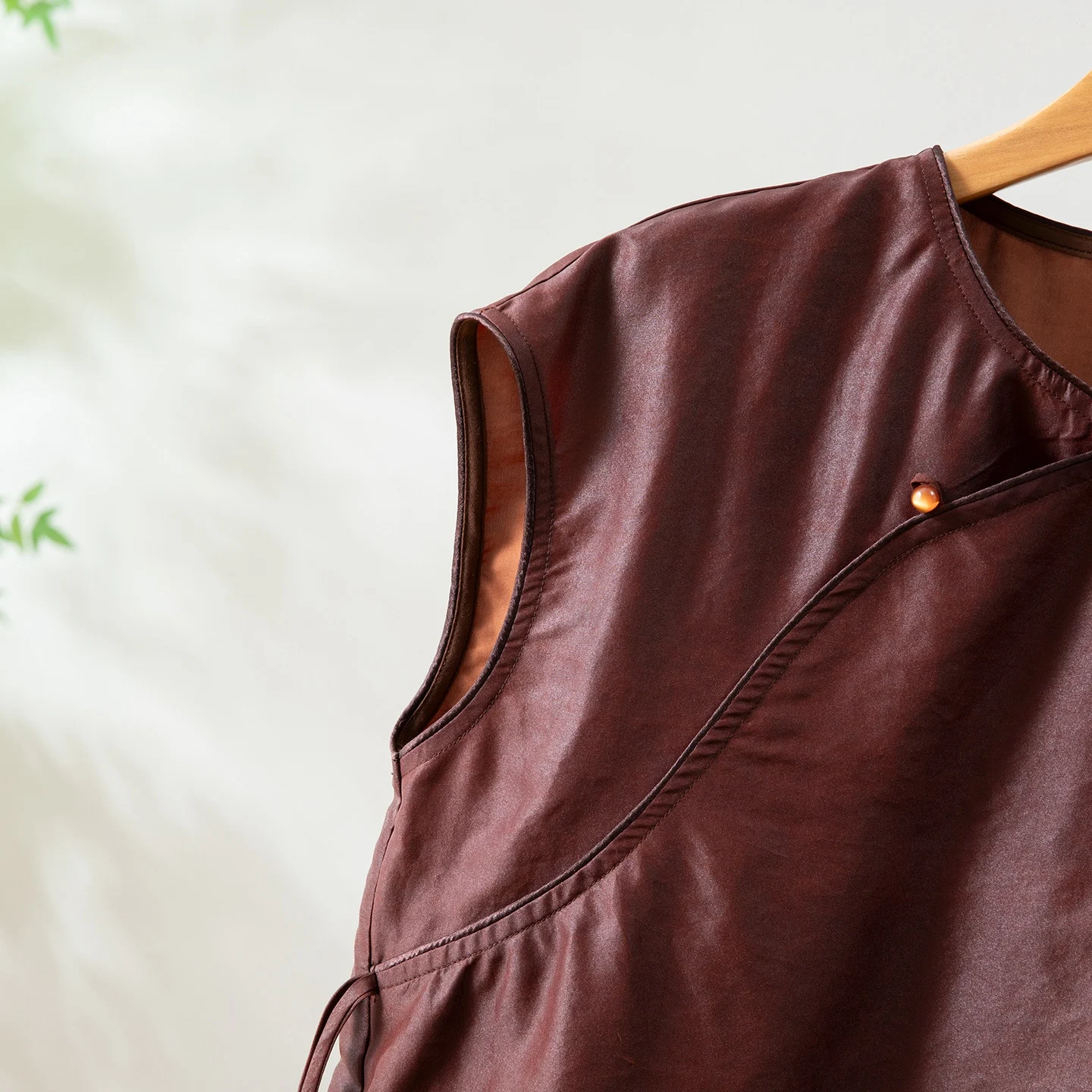 Winsleter-100% echte zijde waterged gaas elegant vest, vrouw O-hals knoppen, retro casual losse tanktop, 2025, zomer nieuwe T58475CC