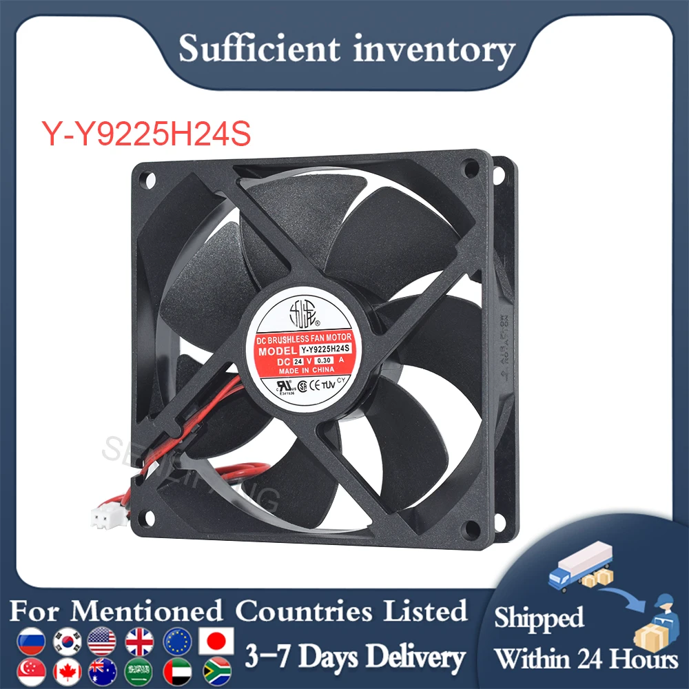 New Cooler Y-Y9225H24S DC24V 0.30A 92*92*25MM 2-PIN Radiating Fan Welding Machine