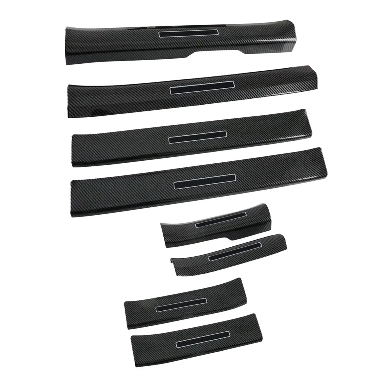 

8x Door Sill Plate Protector, Anti Hit Sill Cover, Accessories ,Carbon Fiber,