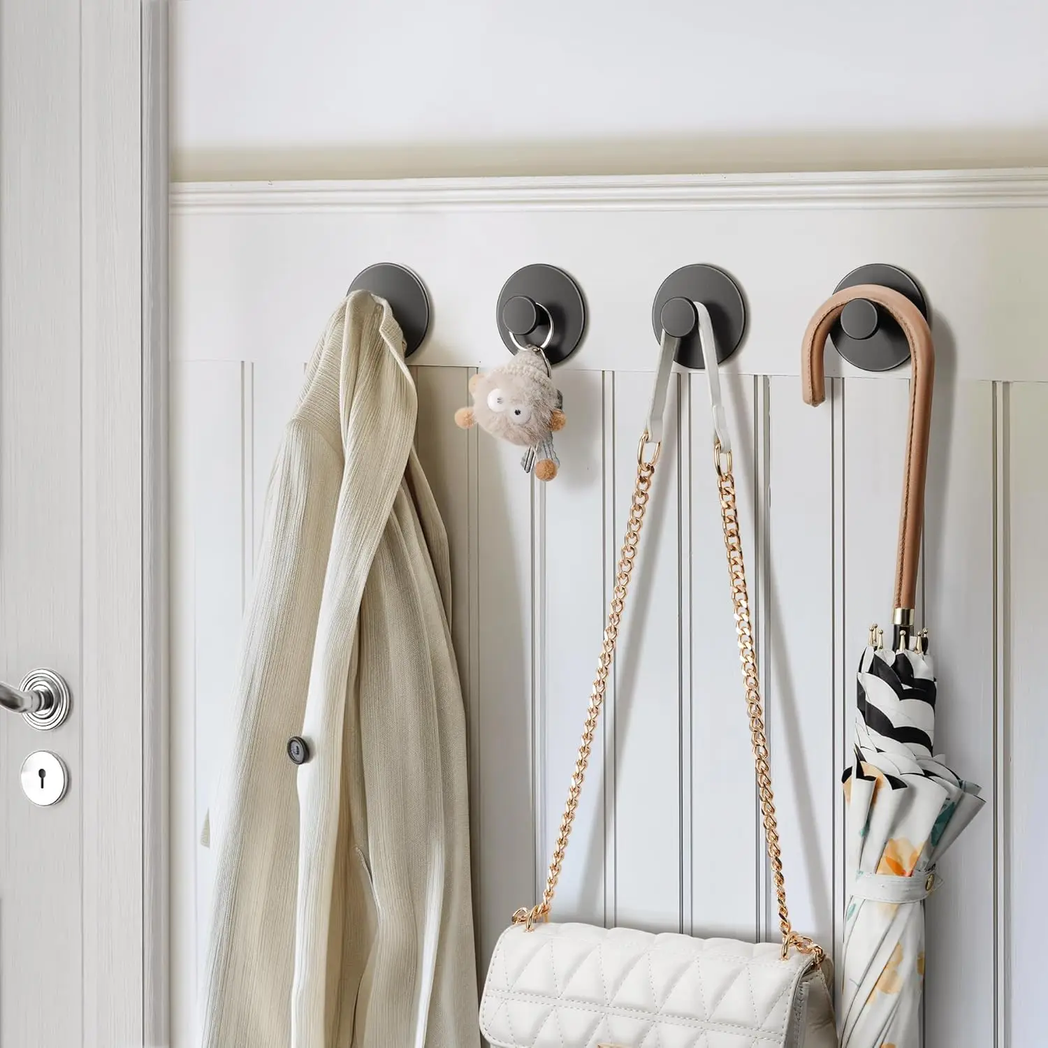 Handtuchhaken, extra klebrig, Edelstahl, Wandgarderobe, rostfreier Hakenhalter, Wandmontage, stanzfreier Kleiderbügel für Küche, Badezimmer, Zuhause – Detail 1