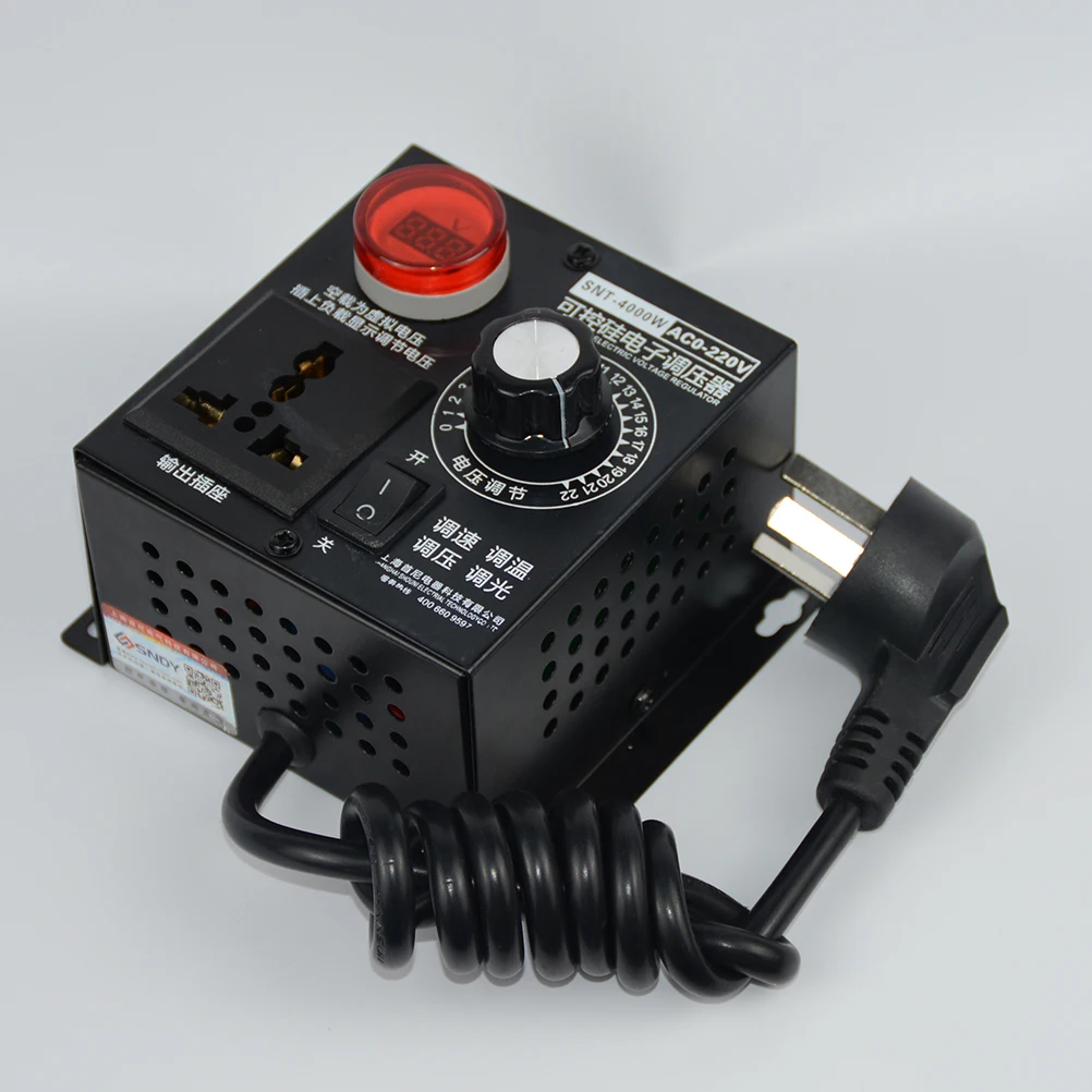 

4Kw Motor Speed Controller 0-220V Voltage Regulator Fan Electronic Control Plug Play Stable Long Life For Electronic