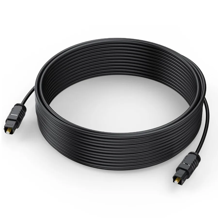 

Optical Audio Cable 25 feet Digital Audio Optical Cable UltraThin Cord Toslink SPDIF Fiber Optic Cable Compatible with TV Sound