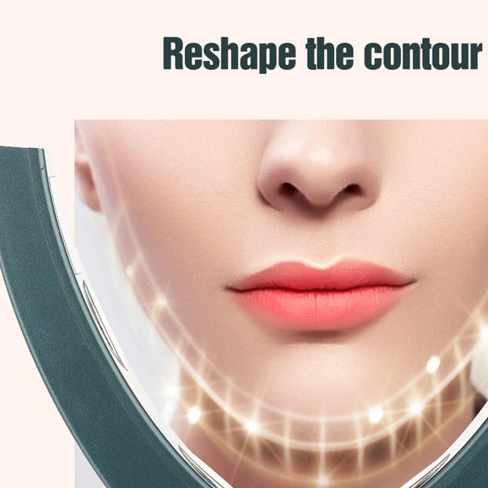 EMS V フェイスリフター顔リフティングデバイス赤色光肌の若返り V フェイスマッサージャー二重あごリフトアップ美顔器