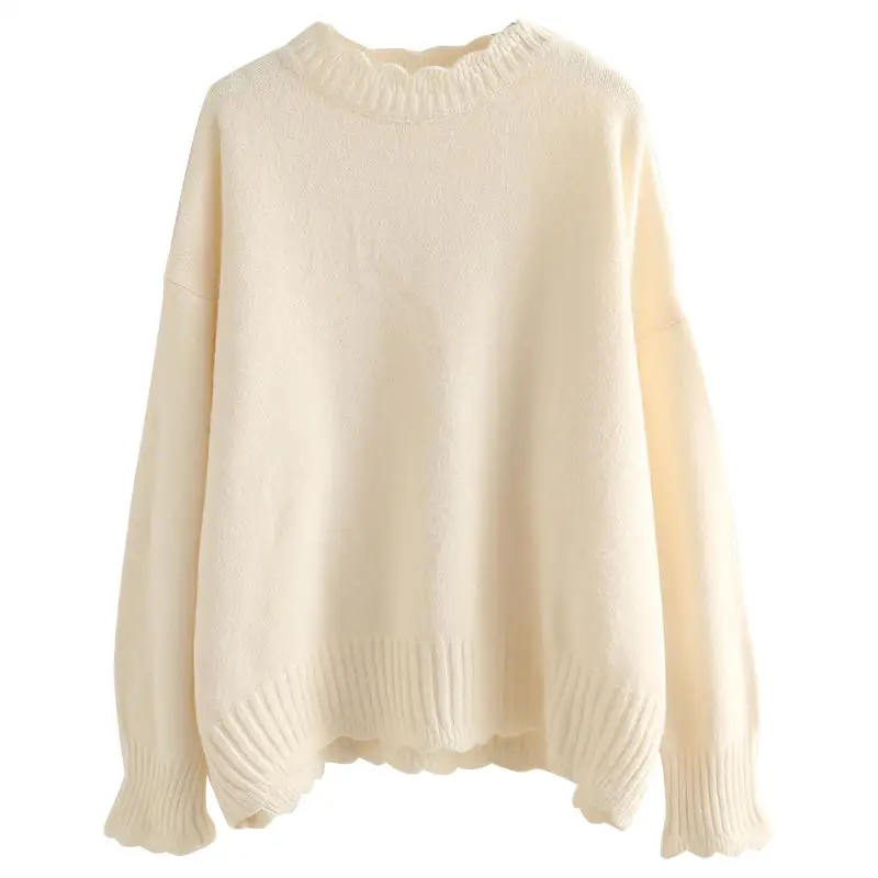 Autumn Winter Sweater Female Loose Warm Knitted Pullovers Sweaters for Women Korean Elegant Thick Long Sleeve White Ladies Tops
