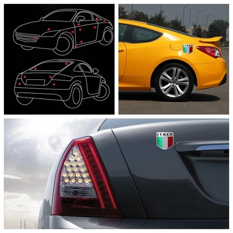 3D Metal Car Sticker Italy France Germany England America Flag Emblem Badge Decals For BMW Audi Honda Opel Lada Toyota Chevrolet view 3