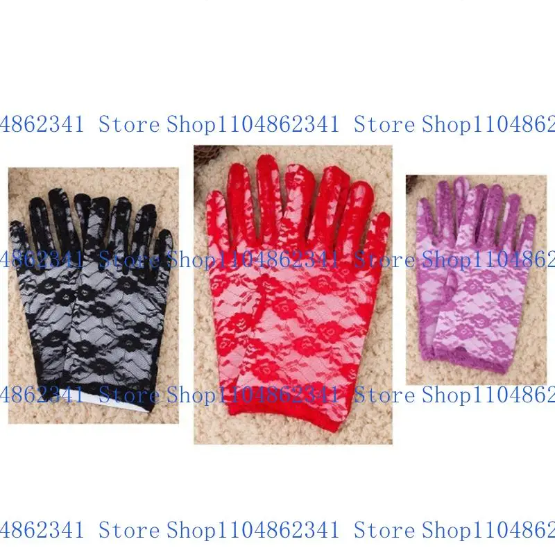 

5asd Long Gloves for Women Dancing Elastic Full Finger Gloves with Lace