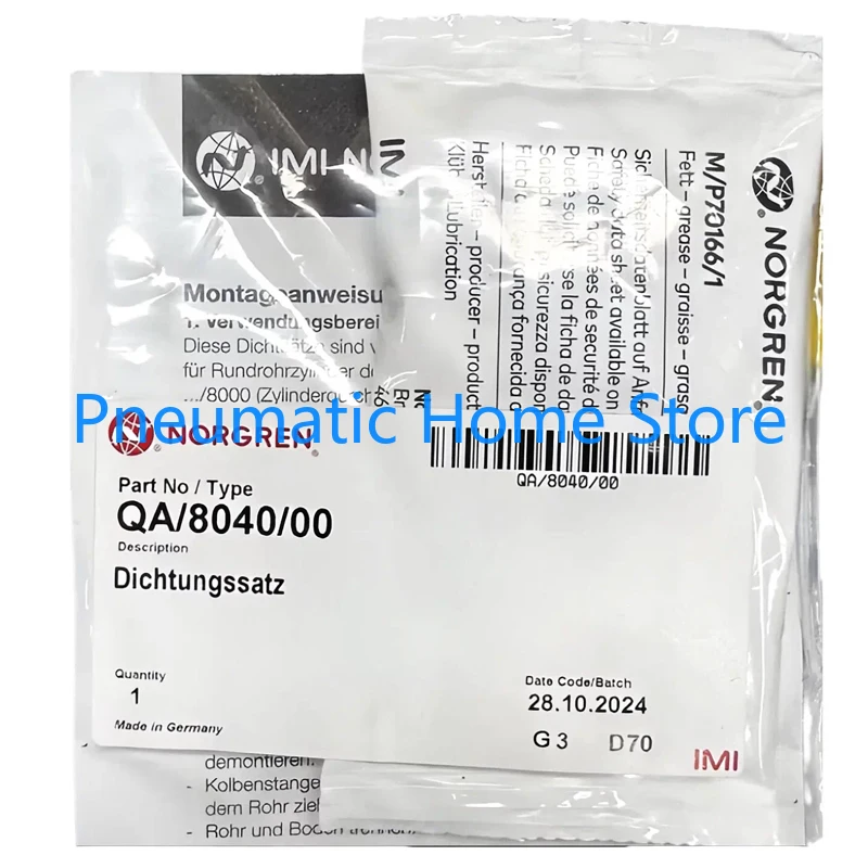 

Ремкомплект для цилиндров NORGREN QA/8100/00 8063/00 8125/00