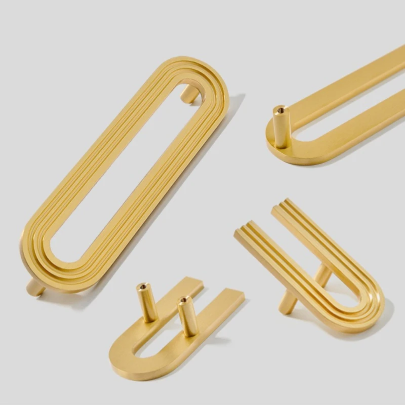 مقبض درج خزانة الملابس مقبض الباب مقابض الأثاث الصلبة نحى النحاس مقبض المدرج تصميم خزانة المطبخ سحب