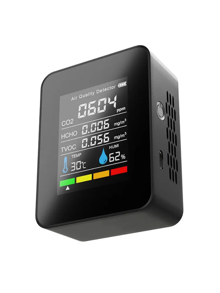 Portable CO2 Detector Sensor - Air Quality Monitor for Oxygen & Concentration Levels at Home