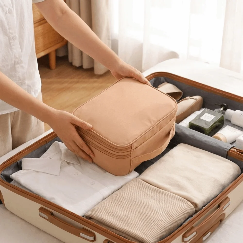 Thickened Oxford Cloth Travel Makeup Bag Single Layer Convenient Design Waterproof Travel Bag Portable Double-Layer