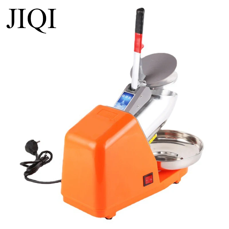 JIQI 110V/220V Electric Ice Crusher Smoothie Shaver Snow Cone Ice Block Breaking Grinder Machine Commercial Ice Slush Sand Maker