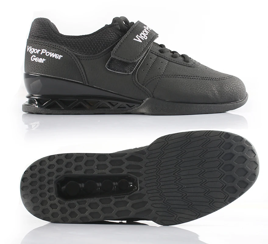 Unisex Black Weightlifting Shoes for Powerlifting Strength Training Gym Crossfit Hard Pulling Lifting Squat Shoes