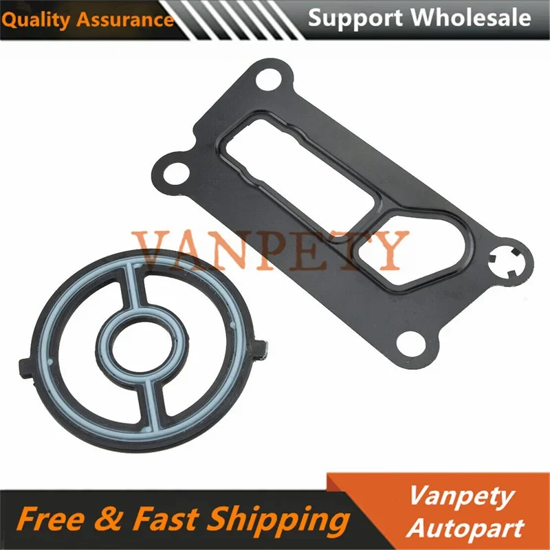 1S7Z6A642AAA LF0214342 LF0214700 2Pcs Engine Oil Cooler Filter Housing Gasket Seal Fit for Mazda 3 5 6 CX7 MX5 Miata Tribute New