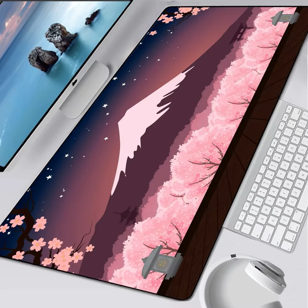 Japanese pink cherry blossom style Large Gaming Mouse Pad Computer Mousepad PC Gamer Mouse Mat XXL Laptop Keyboard Mat Desk Pad