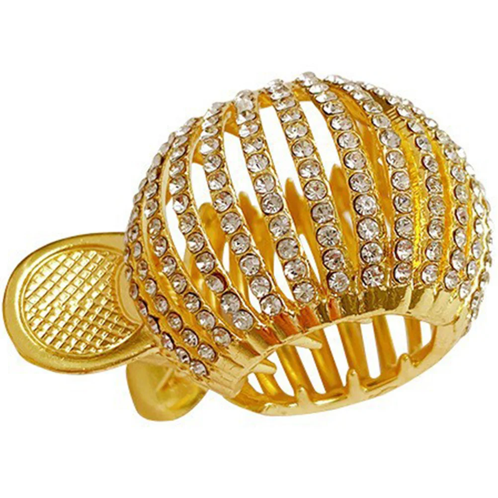 

Ponytail Claw Clips Round Hair Accessories with Diamond Decor Black Holder for Styling Durable Plastic Women Miss