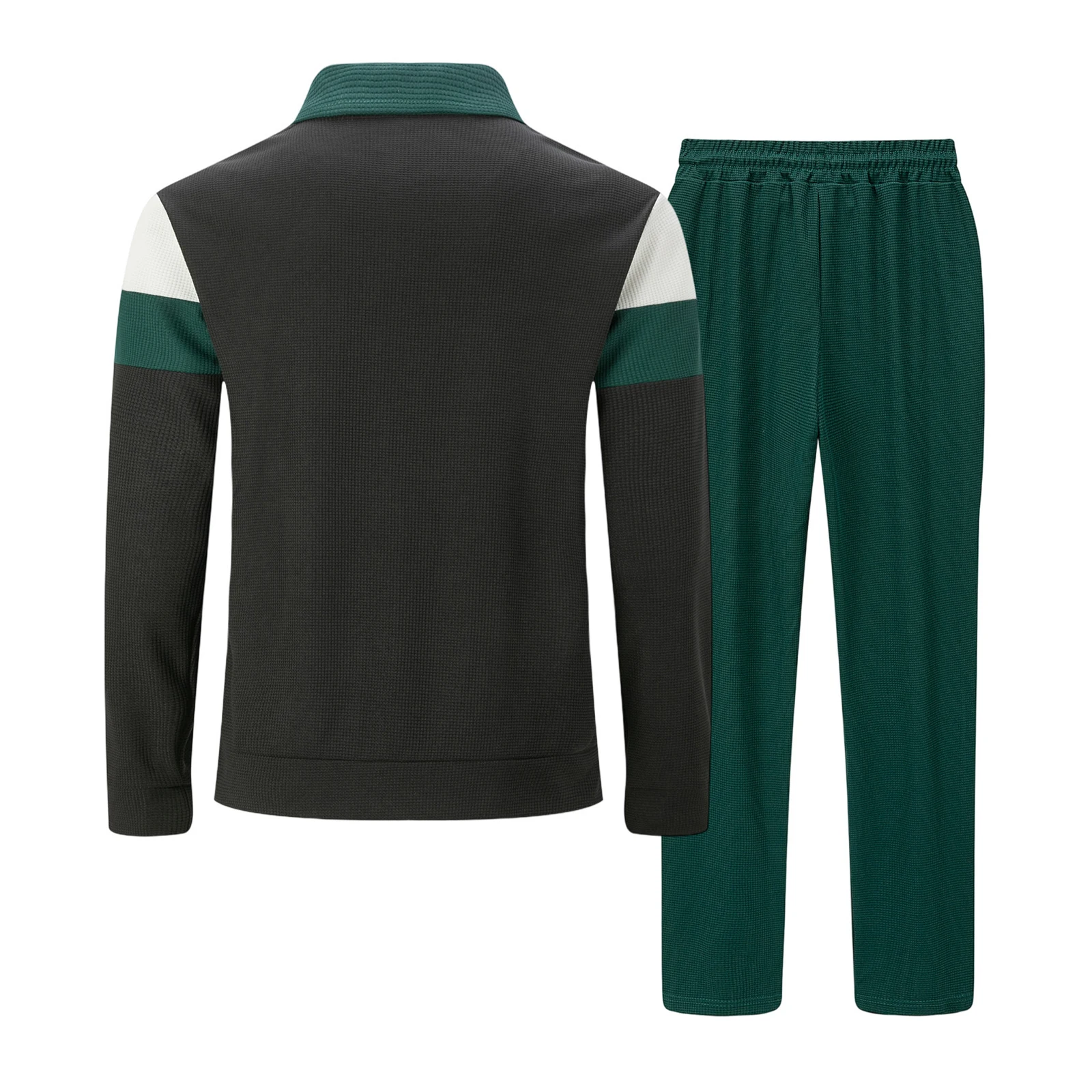 

Мужские костюмы для отдыха, стильный контрастный цвет, воротник на молнии, куртка с длинными рукавами и брюки, комплект из 2- предметов на осень