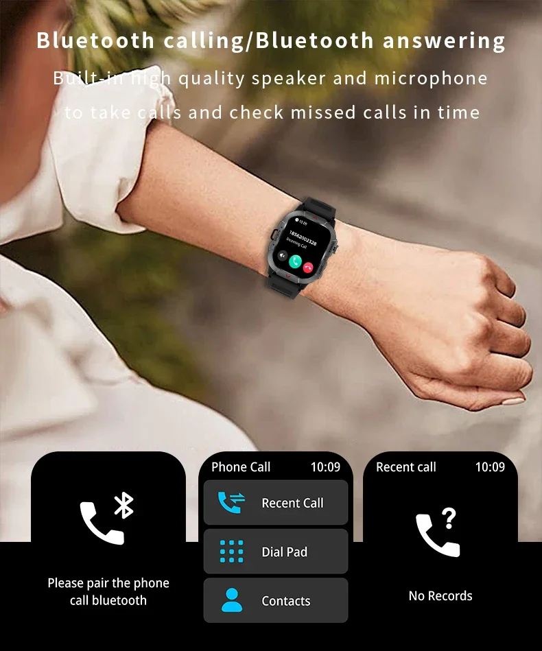 Gaines LED Light Smart Watch Men X31 Large Screen BT Call Outdoor Flashlight Health Montoring Sport Fitness Tracker Smartwatch