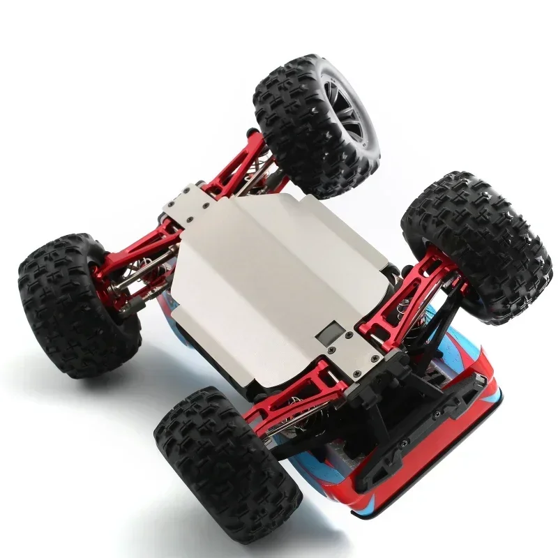 Aço inoxidável Skid Plate Chassis Armor, Protetor de caixa de velocidades, 1:16 RC Car Upgrade Parts, MJX 16207 16208 16209 16210 H16