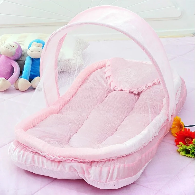 

Flannel Newborn Bed Mosquito Net With Small Pillow , Baby Cradle Mosquito Insect Net, Encrypted gauze Baby Crib Mosquito Tent