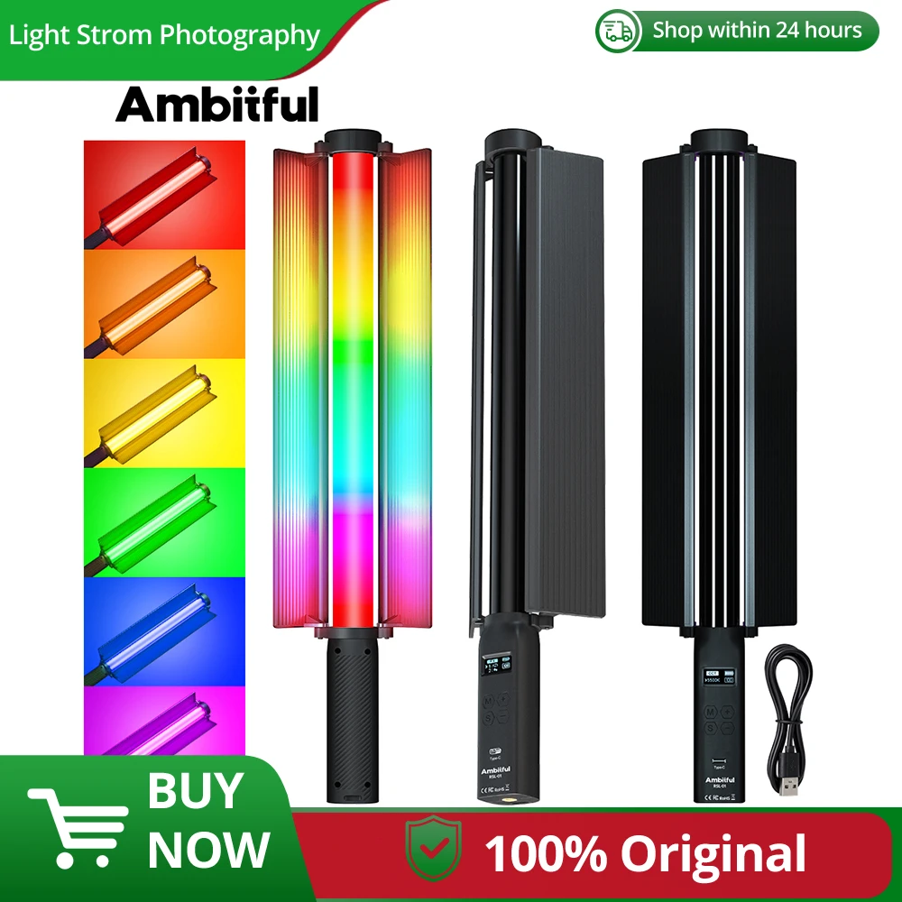 

Ambitious RSL-01 RGB handheld stick light 2500K-9000K LED Light Stick Lighting Effects 2600mAh battery Handheld tube lamp