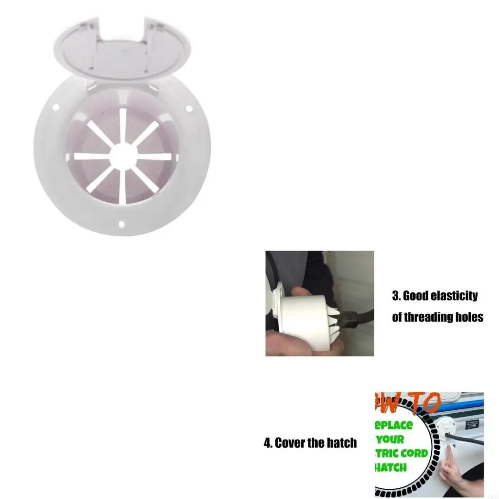  Power Cable Hatches Electrical Cable Hatches 5Inch Round Electric Cable Hatches with Cover Lid for Trailer Boat Truck