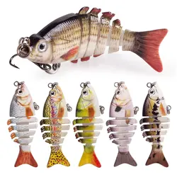 Hanlin Fishing Lures 5cm 2.5g set Mini Multi Jointed Swimbait 6 Segments Flexible Bait Swimbait Bionic Crankbait Bass Tackle
