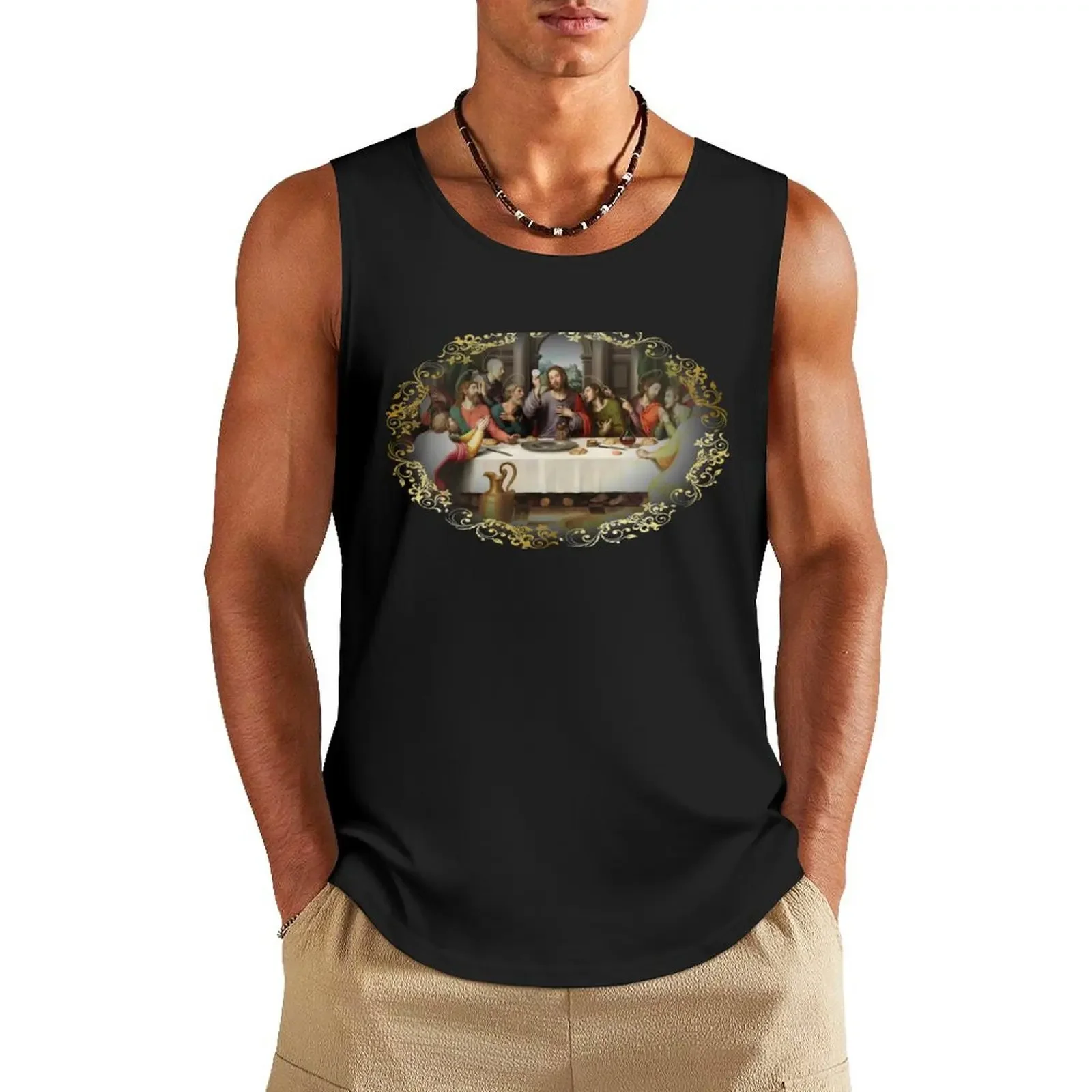 The Last Supper Eucharist Communion Holy Mass Jesus Passion of Christ Gethsemane Agony in the Garden Crucifix Catholic  Tank Top