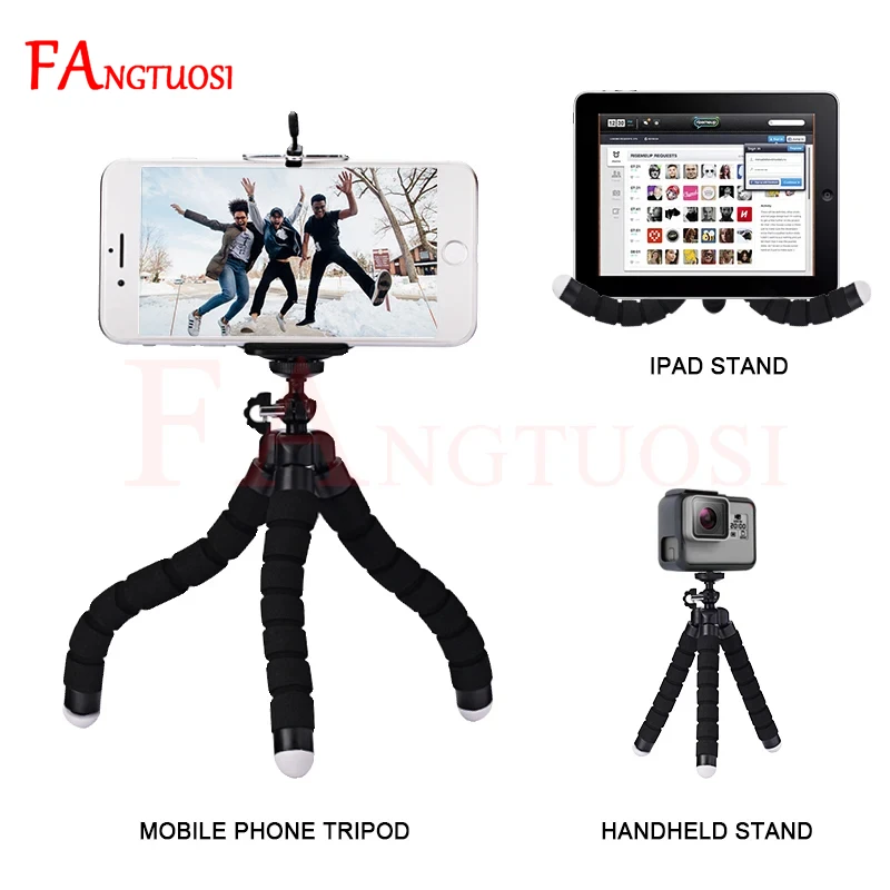 FANGTUOSI мини-гибкий штатив-осьминог из губки для IPhone xiaomi, гибкий штатив для мобильного телефона, смартфона для камеры Gopro 8 7