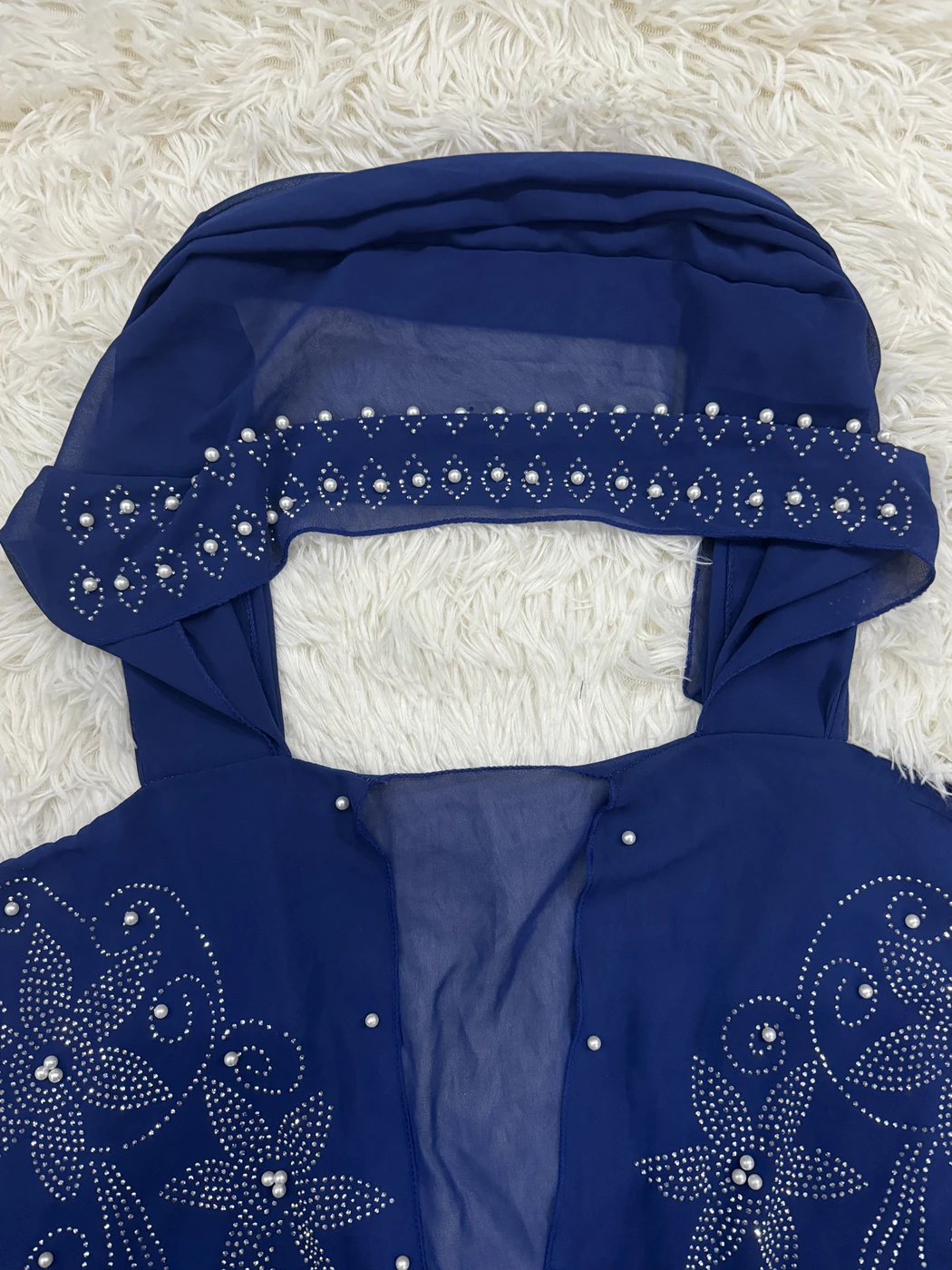 Muslim Open Abayas For Women 2024 Chiffon Beading Set Diamonds Dubai Islam Prayer Garment Sets African Boubou Dress With Hooded