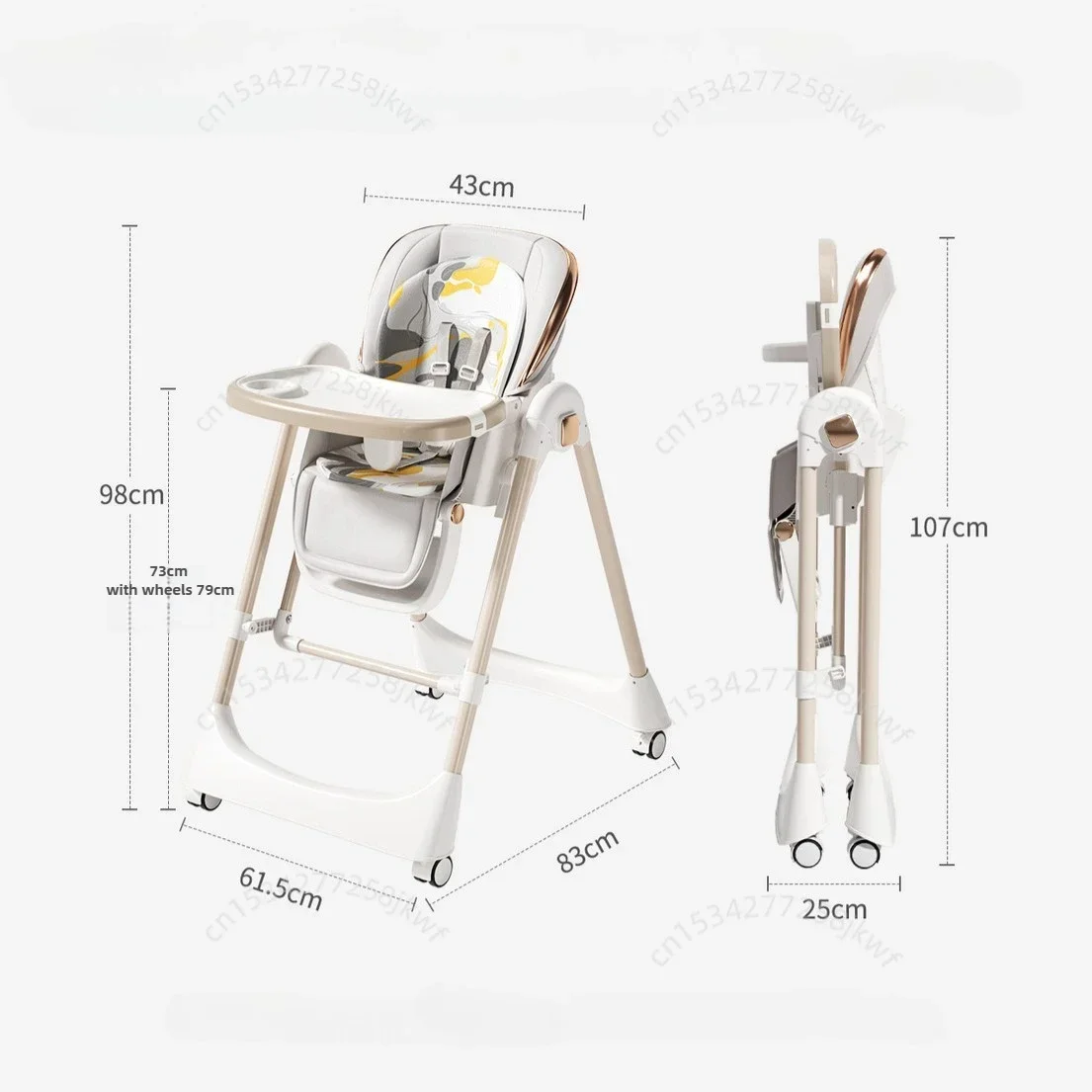 Chaise de salle à manger multifonction pour bébé, chaise à bascule pour bébé, réglable, recommande le dossier et le repose-pieds, 2 en 1