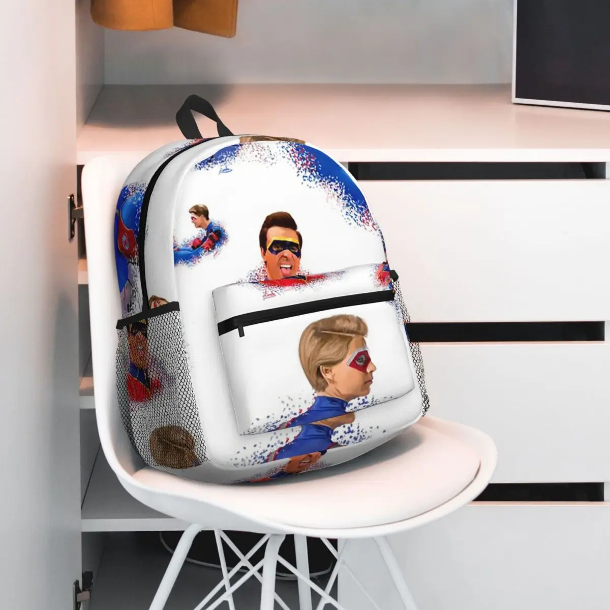 Captain Man And Kid Henry Danger Drawing Backpack Daypack Large Capacity Boys Girls BookBag School Bag Shoulder Bags