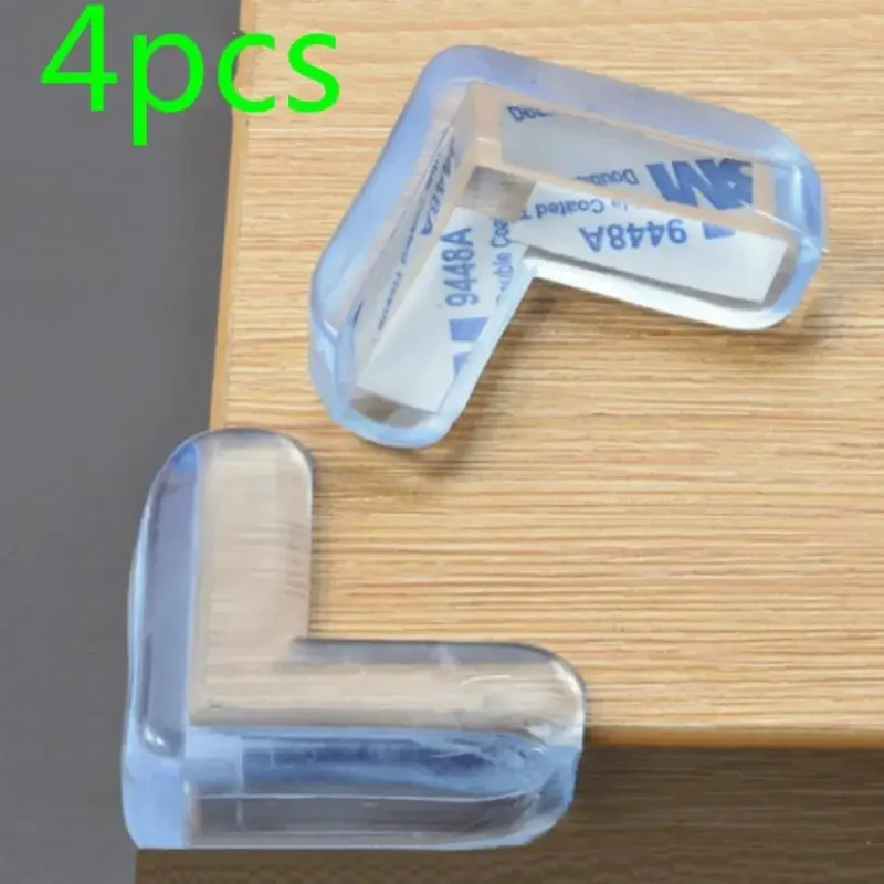 4PCS Transparent Silicone Table Corner Protector Child Safety Anticollision Edge Cover Soft Liquid Silicone Furniture Accessory