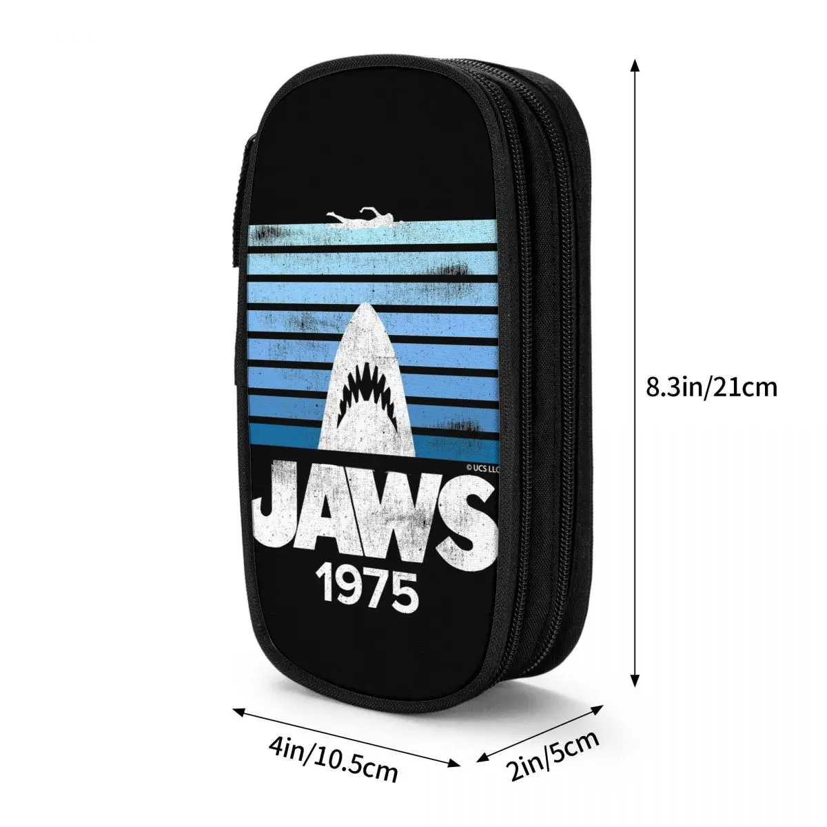 Jaws Movie 1975 مقلمة حقائب أقلام جميلة للأطفال سعة كبيرة هدايا مدرسية للطلاب صندوق رصاص #6
