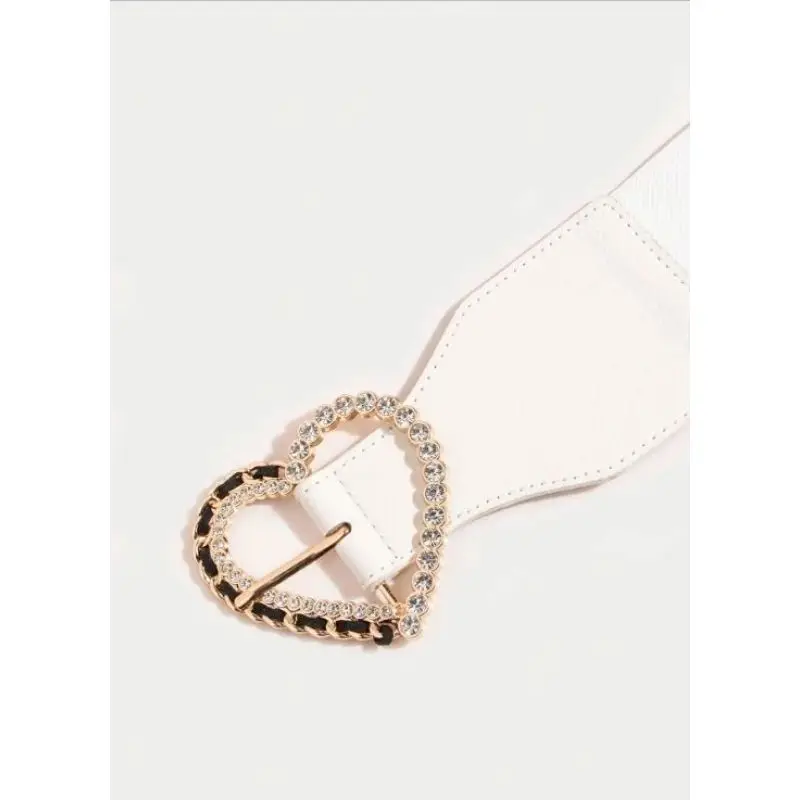 Herzförmiger, diamantschicker, vielseitiger, modischer, locker sitzender, elastischer Taillenmiedergürtel für Damen im neuen Stil