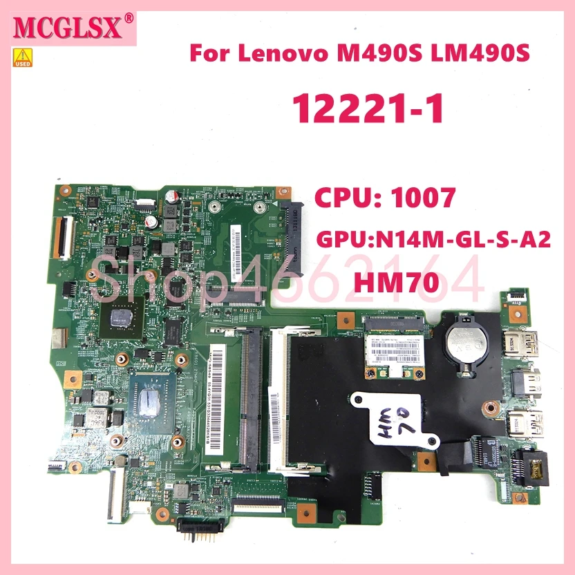 

12221-1 With CPU: 1007U Notebook Mainboard For For Lenovo M490S LM490S 48.4YG04.011 Laptop Motherboard Tested OK Used